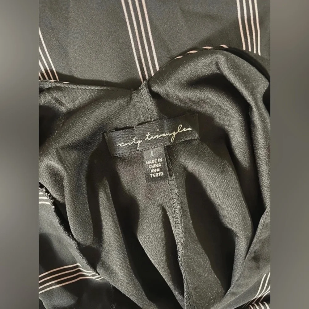 City Triangles Sleeveless Bow Tie neck Striped Long Tank Top - Picture 2 of 2